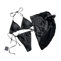 Women's Sexy Solid Color 3 Pieces Set Bikinis Swimwear main image 5
