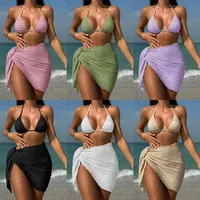 Women's Sexy Solid Color 3 Pieces Set Bikinis Swimwear main image 1