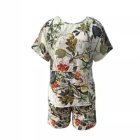 Holiday Beach Women's Vacation Plant Flower Spandex Polyester Printing Shorts Sets Shorts Sets main image 5