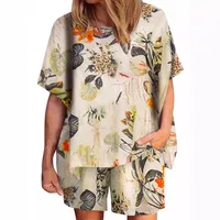 Holiday Beach Women's Vacation Plant Flower Spandex Polyester Printing Shorts Sets Shorts Sets main image 3