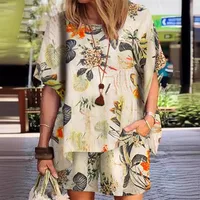 Holiday Beach Women's Vacation Plant Flower Spandex Polyester Printing Shorts Sets Shorts Sets main image 1