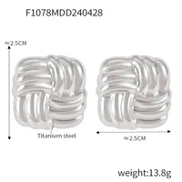1 Pair Casual Simple Style U Shape Lines Plating 304 Stainless Steel 18K Gold Plated Ear Studs main image 2