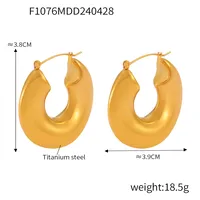 1 Pair Casual Simple Style U Shape Lines Plating 304 Stainless Steel 18K Gold Plated Ear Studs main image 3
