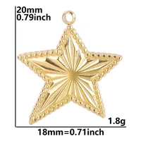 1 Piece 18 * 20mm Hole 1~1.9mm 304 Stainless Steel 18K Gold Plated Pentagram Polished Pendant main image 6