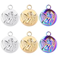 1 Piece 304 Stainless Steel Angel Pendant main image 2