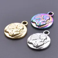 1 Piece 304 Stainless Steel Angel Pendant main image 3