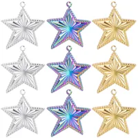 1 Piece 18 * 20mm Hole 1~1.9mm 304 Stainless Steel 18K Gold Plated Pentagram Polished Pendant main image 2