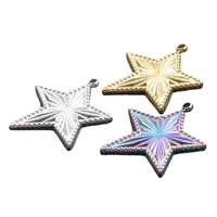 1 Piece 18 * 20mm Hole 1~1.9mm 304 Stainless Steel 18K Gold Plated Pentagram Polished Pendant main image 3