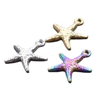 1 Piece Hole 1~1.9mm 304 Stainless Steel 18K Gold Plated Starfish Sandblasted Polished Pendant main image 3