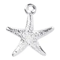 1 Piece Hole 1~1.9mm 304 Stainless Steel 18K Gold Plated Starfish Sandblasted Polished Pendant sku image 1