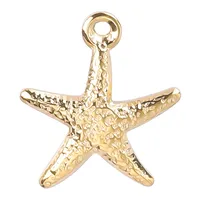 1 Piece Hole 1~1.9mm 304 Stainless Steel 18K Gold Plated Starfish Sandblasted Polished Pendant sku image 3