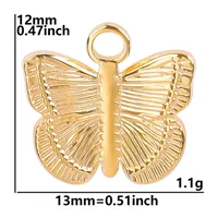 1 Piece 304 Stainless Steel Butterfly Pendant sku image 3