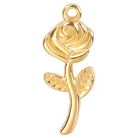 304 Stainless Steel Simple Style Classic Style Plating Flower Jewelry Accessories main image 4