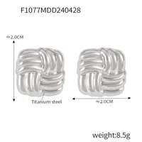 1 Pair Casual Simple Style U Shape Lines Plating 304 Stainless Steel 18K Gold Plated Ear Studs sku image 3