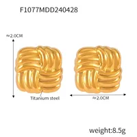 1 Pair Casual Simple Style U Shape Lines Plating 304 Stainless Steel 18K Gold Plated Ear Studs sku image 4