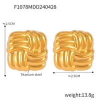 1 Pair Casual Simple Style U Shape Lines Plating 304 Stainless Steel 18K Gold Plated Ear Studs sku image 6