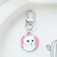 Elegant Cute Simple Style Animal Round Alloy Keychain main image 2