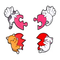 Cartoon Style Cute Simple Style Heart Shape Cat Alloy Enamel Plating Unisex Brooches Collar Pin main image 2