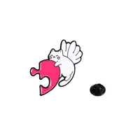 Cartoon Style Cute Simple Style Heart Shape Cat Alloy Enamel Plating Unisex Brooches Collar Pin sku image 1