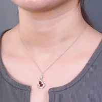 925 Sterling Silver 925 Sterling Silver Lab-grown Gemstone Diamond Gourd Pendant Necklace main image 4