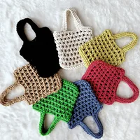 Unisex Cotton Grid Streetwear Open Square Bag main image 1