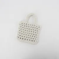 Unisex Cotton Grid Streetwear Open Square Bag main image 3