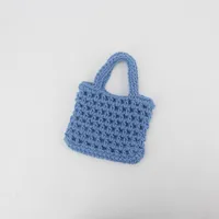 Unisex Cotton Grid Streetwear Open Square Bag sku image 6