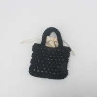 Unisex Cotton Grid Streetwear Open Square Bag sku image 8