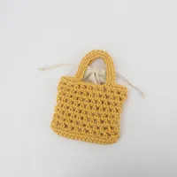 Unisex Cotton Grid Streetwear Open Square Bag sku image 9