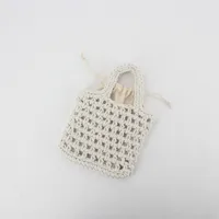 Unisex Cotton Grid Streetwear Open Square Bag sku image 12