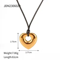304 Stainless Steel Rope 18K Gold Plated IG Style Casual Heart Shape Bracelets Earrings Necklace sku image 5