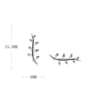 1 Pair 925 Sterling Silver Leaf Ear Clips main image 5