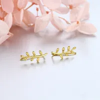1 Pair 925 Sterling Silver Leaf Ear Clips main image 4