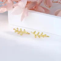 1 Pair 925 Sterling Silver Leaf Ear Clips main image 2
