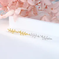1 Pair 925 Sterling Silver Leaf Ear Clips main image 7