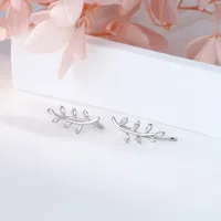1 Pair 925 Sterling Silver Leaf Ear Clips main image 3