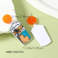 1 Pair IG Style Cute Book Letter Flower Painted Arylic Drop Earrings sku image 4