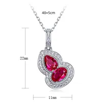 925 Sterling Silver 925 Sterling Silver Lab-grown Gemstone Diamond Gourd Pendant Necklace main image 5