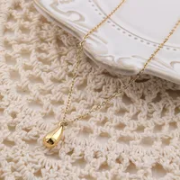 201 Stainless Steel 304 Stainless Steel 18K Gold Plated Simple Style Solid Color Pendant Necklace main image 6