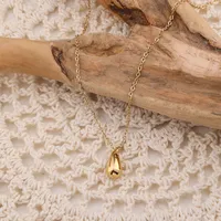 201 Stainless Steel 304 Stainless Steel 18K Gold Plated Simple Style Solid Color Pendant Necklace main image 2