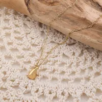 201 Stainless Steel 304 Stainless Steel 18K Gold Plated Simple Style Solid Color Pendant Necklace main image 4