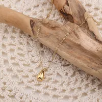 201 Stainless Steel 304 Stainless Steel 18K Gold Plated Simple Style Solid Color Pendant Necklace main image 5