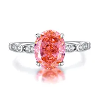 925 Sterling Silver Zircon Oval Rings sku image 3