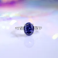 925 Sterling Silver Zircon Oval Rings main image 8