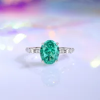 925 Sterling Silver Zircon Oval Rings main image 6