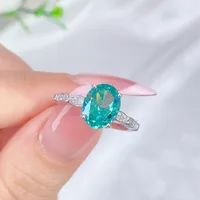 925 Sterling Silver Zircon Oval Rings main image 4