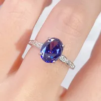 925 Sterling Silver Zircon Oval Rings main image 7