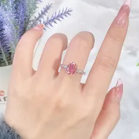 925 Sterling Silver Zircon Oval Rings main image 2