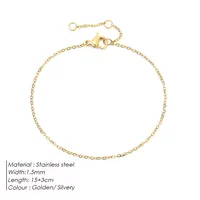 Fashion U Shape Stainless Steel 14K Gold Plated No Inlaid Bracelets In Bulk sku image 7