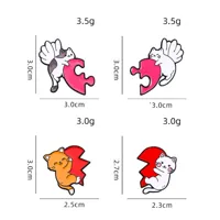 Cartoon Style Cute Simple Style Heart Shape Cat Alloy Enamel Plating Unisex Brooches Collar Pin main image 10